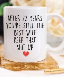 Younique Designs 22 Year Anniversary Coffee Mug For Her, 11 Ounces, 22Nd Wedding Anniversary Cup For Wife, Twenty Two Years, 22Nd Year