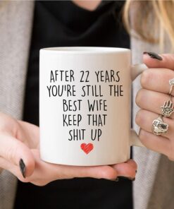 Younique Designs 22 Year Anniversary Coffee Mug For Her, 11 Ounces, 22Nd Wedding Anniversary Cup For Wife, Twenty Two Years, 22Nd Year