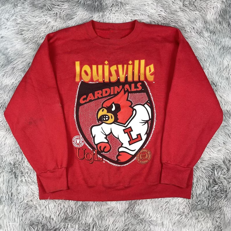 Vintage NCAA Louisville Cardinals College Sweatshirt, University of Louisville Shirt, College Vintage Shirt, NCAA Shirt