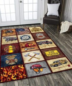 indispensable Tools Firefighter Rugs, Firefighter Area Rug, Fireman Carpet Gifts for Dad, Son, Fireman, Firefighter Lovers