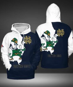 Notre Dame Fighting Irish Mascot 3D All Over Print Zip Hoodie Gifts For Ncaa Fans