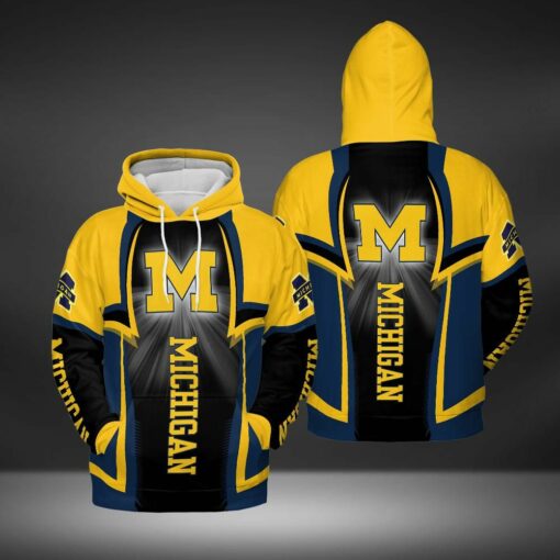 Michigan Wolverines 3D All Over Print Zip Hoodie Gifts For Ncaa Fans