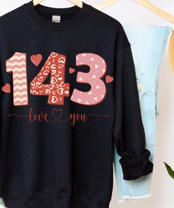 143 I Love You Shirt, Unisex Valentine 143 Sweatshirt, Valentine's Day Gift For Him and Her, Retro Valentine Day Sweater, Valentine Gifts Idea