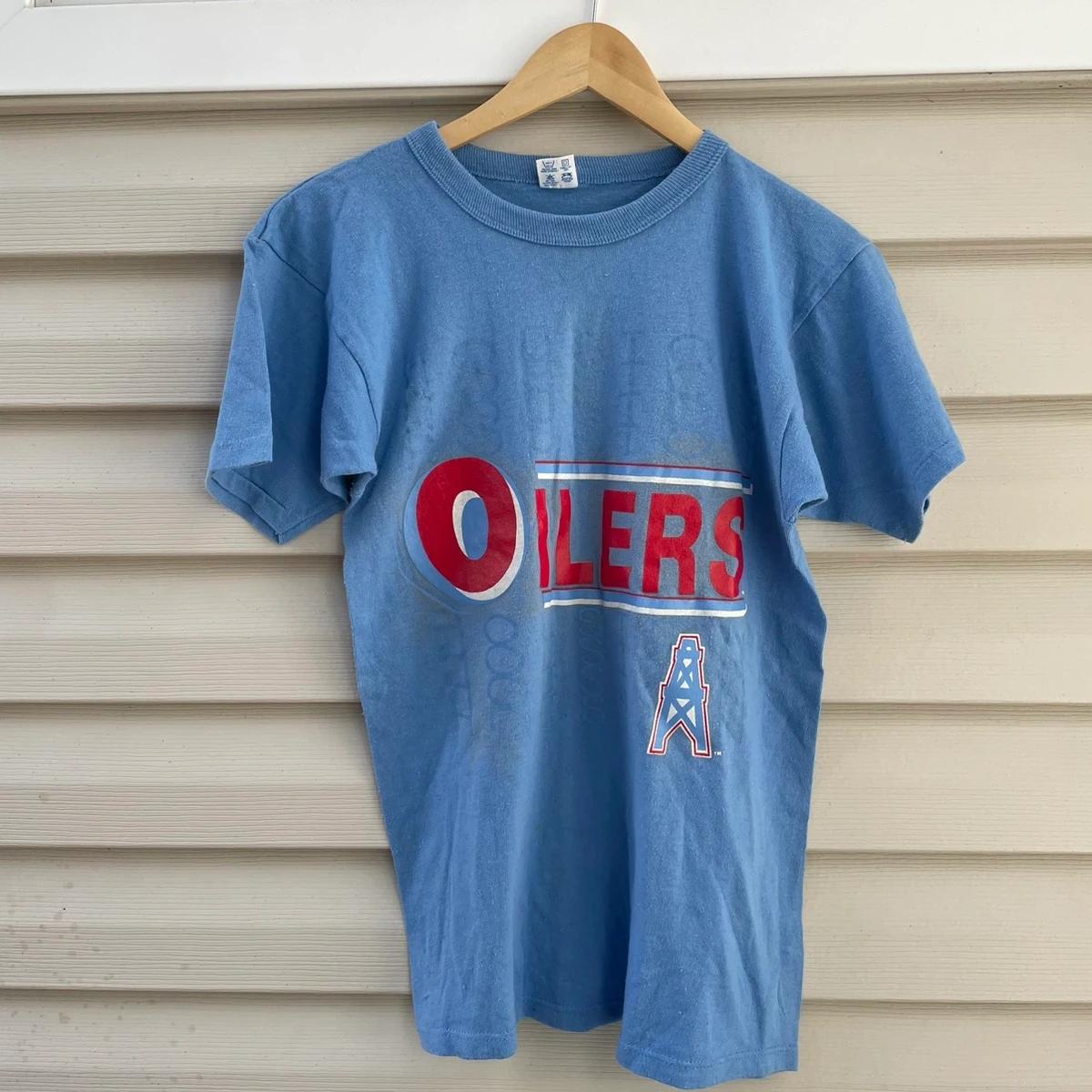 1980s Champion Houston Oilers Tshirt Pullover Hoodie Crewneck Sweatshirt Reprinted Full Color Full Size Gifts For NFL Fans