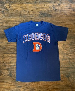 1980s Denver Broncos Vintage Style Single Stitch Tshirt Pullover Hoodie Crewneck Sweatshirt Reprinted Full Color Full Size Gifts For NFL Fans