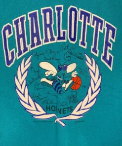 1988 Charlotte Hornets Collared Sweater Large Vintage Tshirt Hoodie Crewneck Sweatshirt Reprinted Full Color Full Size Gifts for NBA Fans