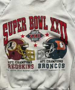 1988 Super Bowl Xxii Graphic San Diego Jack Murphy Stadium Tshirt Crewneck Sweatshirt Pullover Hoodie Reprinted Full Color Full Size Gifts for NBA Fans