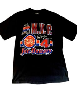 1989 Detroit Pistons Joe Dumars Mvp Tshirt Hoodie Crewneck Sweatshirt Reprinted Full Color Full Size Gifts for NBA Fans