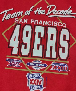 1989 San Francisco 49Ers Tshirt Pullover Hoodie Crewneck Sweatshirt Reprinted Full Color Full Size Gifts For NFL Fans