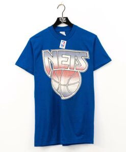 1990 Logo 7 New Jersey Nets Logo Tshirt Hoodie Crewneck Sweatshirt Reprinted Full Color Full Size Gifts for NBA Fans