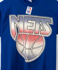 1990 Logo 7 New Jersey Nets Logo Tshirt Hoodie Crewneck Sweatshirt Reprinted Full Color Full Size Gifts for NBA Fans