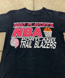1990 Portland Trail Blazers Tshirt Pullover Hoodie Crewneck Sweatshirt Reprinted Full Color Full Size Gifts for NBA Fans