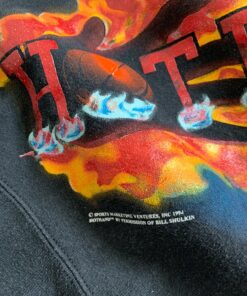 1990s Hot Hand Flames Basketball, Tshirt Hoodie Crewneck Sweatshirt Reprinted Full Color Full Size Gifts for NBA Fans