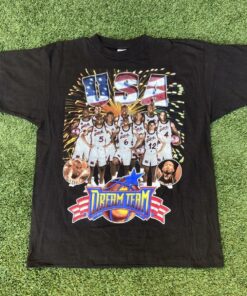 1990s NBA Dream Team Usa Rap Bay Club Vintage Style Tshirt Hoodie Crewneck Sweatshirt Reprinted Full Color Full Size Gifts for NBA Fans