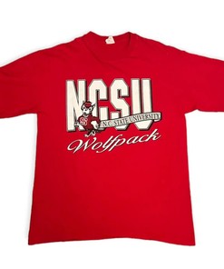1990s Ncsu North Carolina State University Wolfpack T-Shirt Sweatshirt Pullover Hoodie Reprinted Full Color Full Size Gift For NCAA Fans