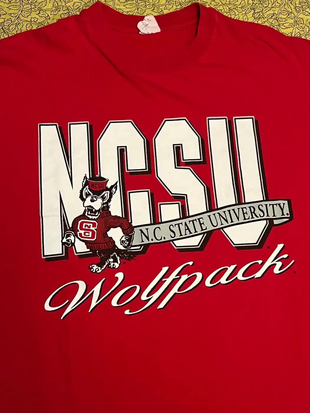 1990s Ncsu North Carolina State University Wolfpack T-Shirt Sweatshirt Pullover Hoodie Reprinted Full Color Full Size Gift For NCAA Fans - Image 2