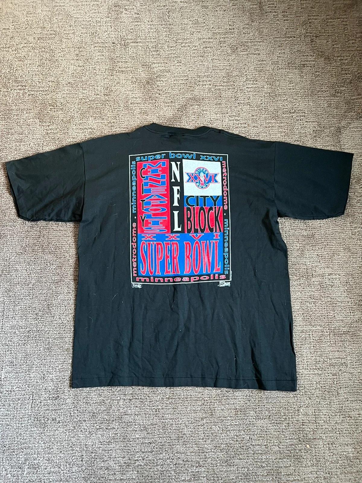 1991 Super Bowl Xxvi City Block Promo Tshirt Pullover Hoodie Crewneck Sweatshirt Reprinted Full Color Full Size Gifts For NFL Fans