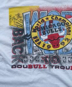 1992 Vintage Style NBA Chicago Bulls Back To Back Tshirt Hoodie Crewneck Sweatshirt Reprinted Full Color Full Size Gifts for NBA Fans