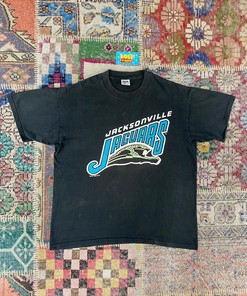 1993 Vintage Style NFL Jacksonville Jaguars Team Logo Faded Tshirt Pullover Hoodie Crewneck Sweatshirt Reprinted Full Color Full Size Gifts For NFL Fans
