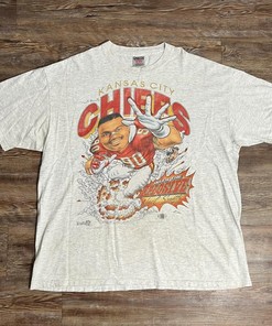 1994 Kansas City Chiefs Neil Smith Caricature Xplosion Tshirt Pullover Hoodie Crewneck Sweatshirt Reprinted Full Color Full Size Gifts For NFL Fans