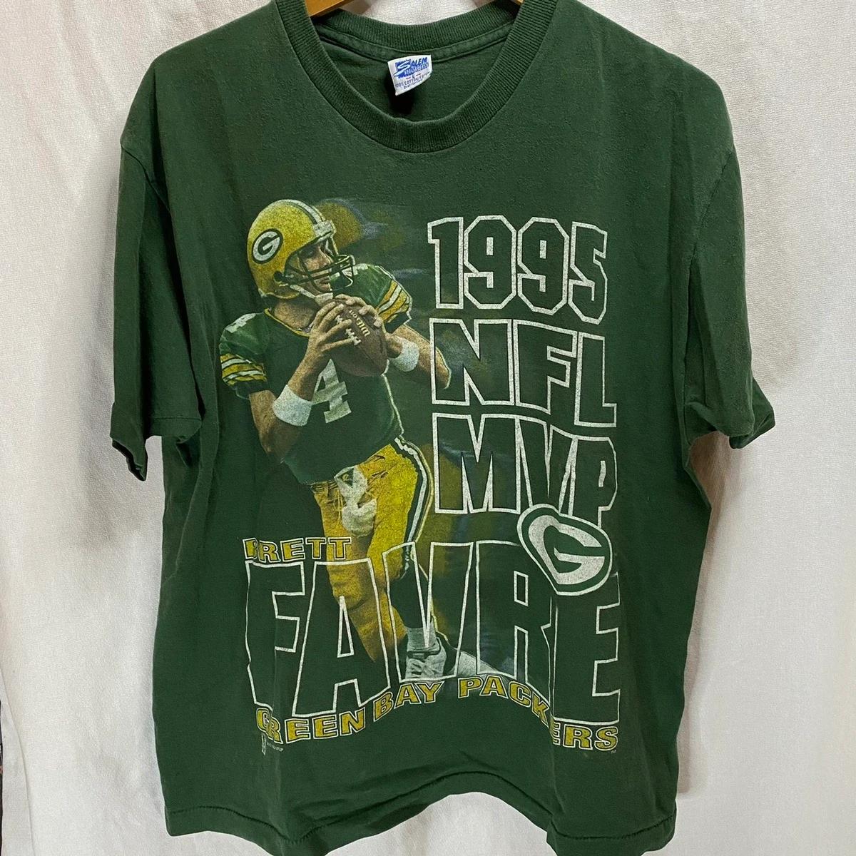 1995 Brett Favre Green Bay Packers Tshirt Pullover Hoodie Crewneck Sweatshirt Reprinted Full Color Full Size Gifts For NFL Fans