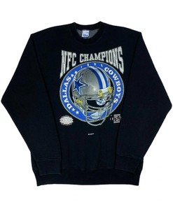 1995 Dallas Cowboys Super Bowl NFL Nfc Champions Tshirt Pullover Hoodie Crewneck Sweatshirt Reprinted Full Color Full Size Gifts For NFL Fans