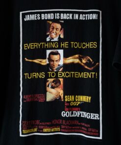 1995 James Bond Sean Connery Goldfinger Tshirt Hoodie Crewneck Sweatshirt Reprinted Full Color Full Size Gifts for NBA Fans