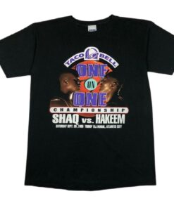 1995 Shaq Vs Hakeem Taco Bell Promo Vintage Tshirt Hoodie Crewneck Sweatshirt Reprinted Full Color Full Size Gifts for NBA Fans