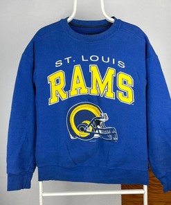 1995 Starter St Luis Rams Football Tshirt Pullover Hoodie Crewneck Sweatshirt Reprinted Full Color Full Size Gifts For NFL Fans