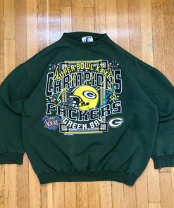 1996 Boxy 'Super Bowl Xxxi Champions Packers ' Tshirt Pullover Hoodie Crewneck Sweatshirt Reprinted Full Color Full Size Gifts For NFL Fans