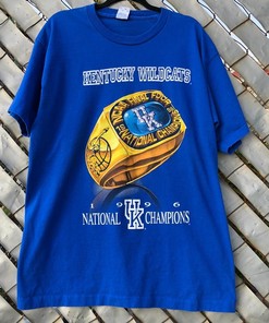 1996 Nca Kentucky Wildcats Ring Champions T-Shirt Sweatshirt Pullover Hoodie Reprinted Full Color Full Size Gift For NCAA Fans