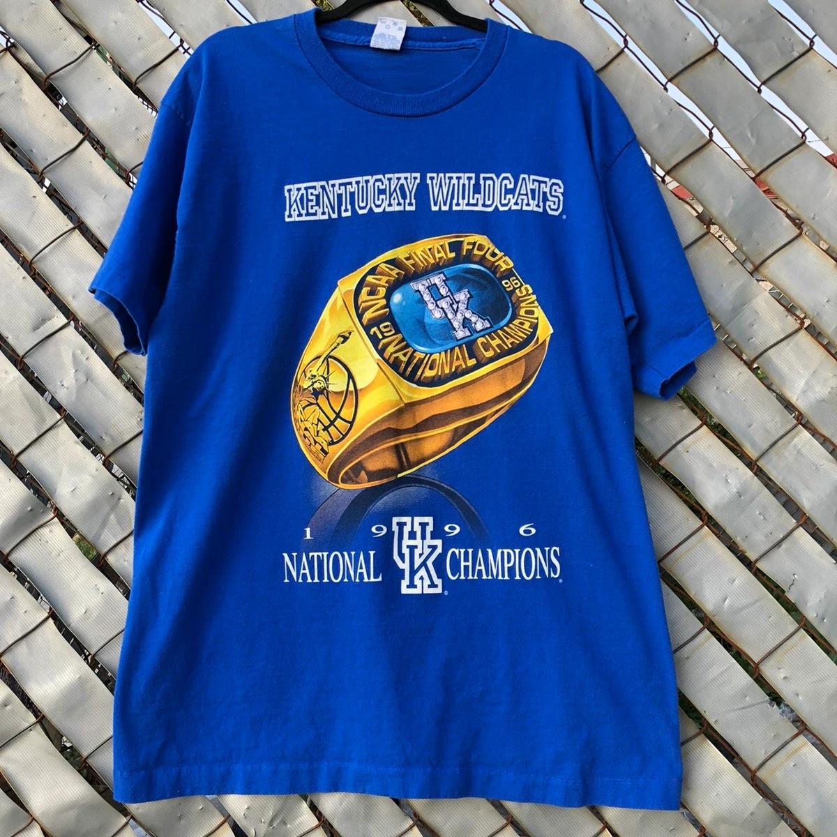 1996 Nca Kentucky Wildcats Ring Champions T-Shirt Sweatshirt Pullover Hoodie Reprinted Full Color Full Size Gift For NCAA Fans