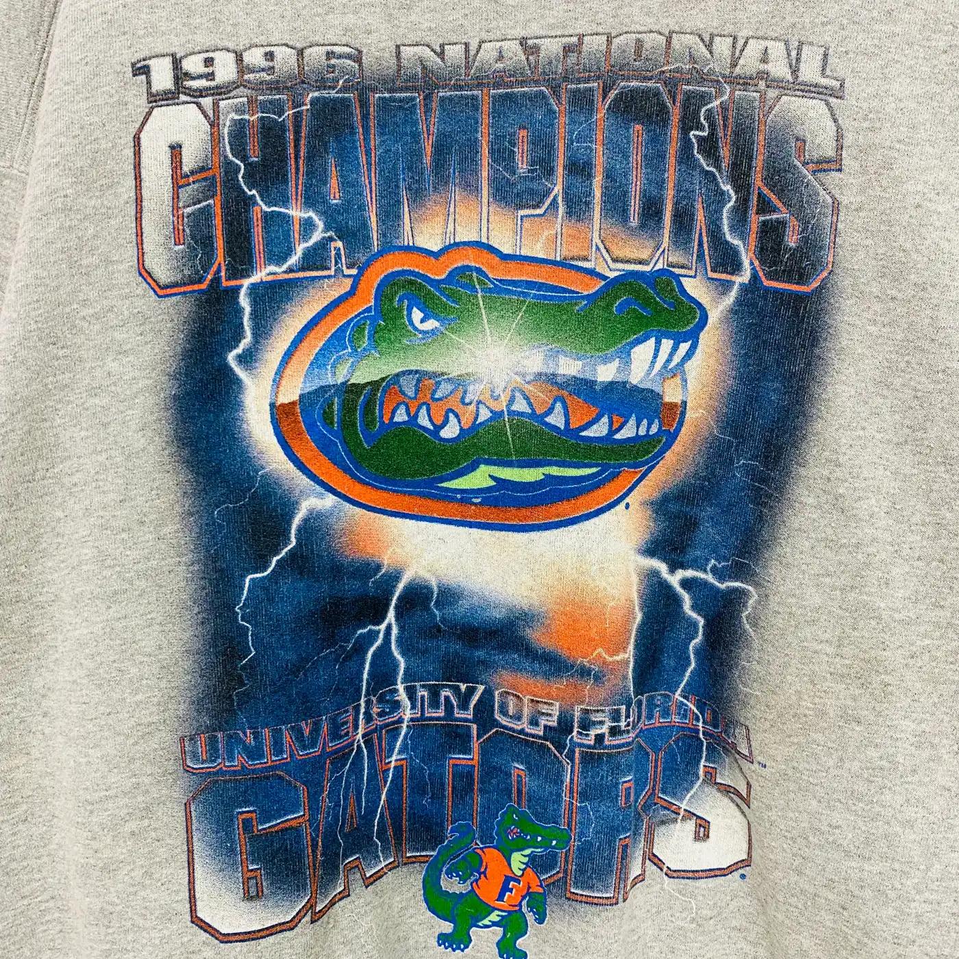 1996 Starter National Champion Florida Gators T-Shirt Sweatshirt Pullover Hoodie Reprinted Full Color Full Size Gift For NCAA Fans - Image 2