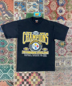 1996 Vintage Style NFL Pittsburgh Steelers Super Bowl Tshirt Pullover Hoodie Crewneck Sweatshirt Reprinted Full Color Full Size Gifts For NFL Fans