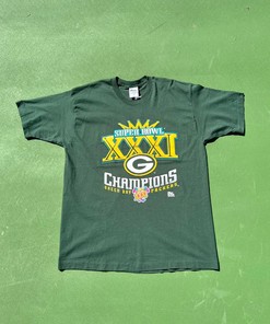 1997 Super Bowl Xxxi Green Bay Packers Tshirt Pullover Hoodie Crewneck Sweatshirt Reprinted Full Color Full Size Gifts For NFL Fans
