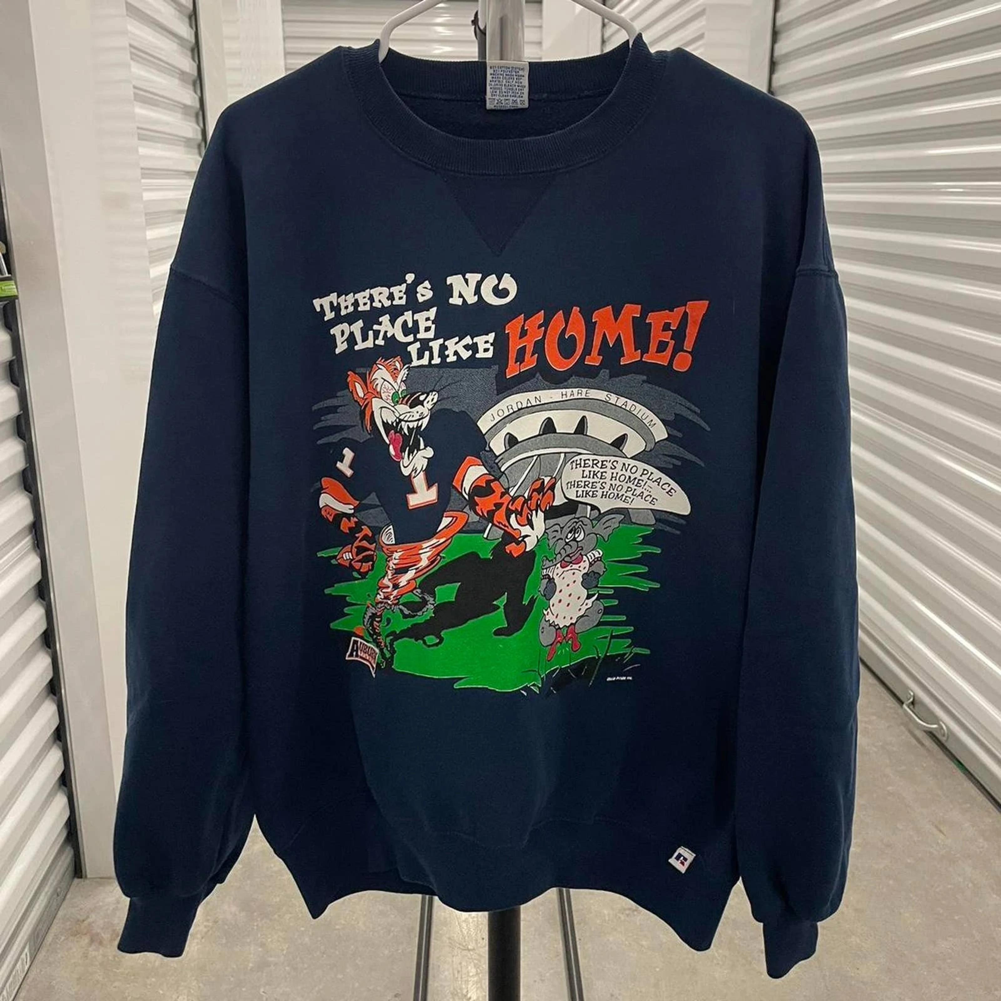 1997 Vintage Style Russell Athletic Auburn Tigers Hoodie T-Shirt Sweatshirt Full Size