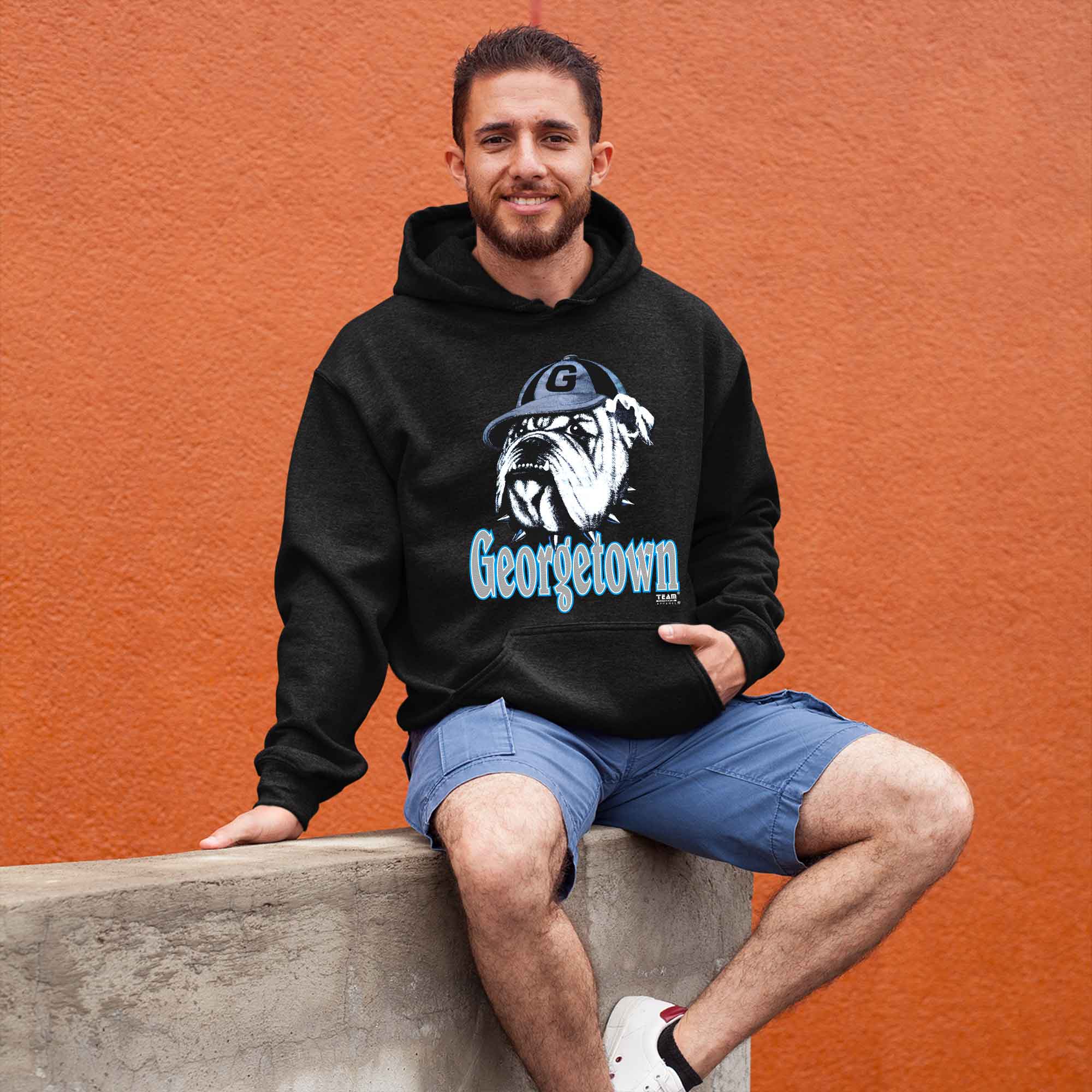 Vintage 90s University Georgetown Hoyas Football Team Mens NCAA Division Georgetown Sweatshirt - Image 2