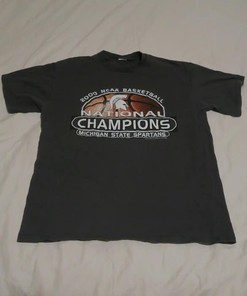 2000 Logo Athletic Msu Spartans NCAA Basketball Champions T-Shirt Sweatshirt Pullover Hoodie Reprinted Full Color Full Size Gift For NCAA Fans