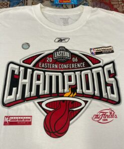 2006 Vintage Style Champions NBA Miami Heat The Finals Tshirt Hoodie Crewneck Sweatshirt Reprinted Full Color Full Size Gifts for NBA Fans