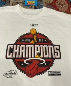2006 Vintage Style NBA Champions Miami Heat The Finals Tshirt Hoodie Crewneck Sweatshirt Reprinted Full Color Full Size Gifts for NBA Fans