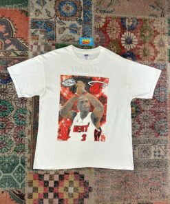 2006 Vintage Style NBA Miami Heat Dwayne Wade The Finals Tshirt Hoodie Crewneck Sweatshirt Reprinted Full Color Full Size Gifts for NBA Fans