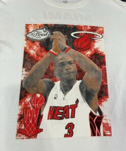 2006 Vintage Style NBA Miami Heat Dwayne Wade The Finals Tshirt Hoodie Crewneck Sweatshirt Reprinted Full Color Full Size Gifts for NBA Fans