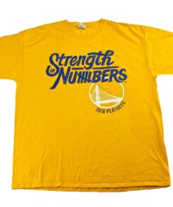 2016 Golden State Warriors Strength In Numbers NBA Playoffs Promo Tshirt Sweatshirt Hoodie Crewneck Sweatshirt Pullover Reprinted Full Color Full Size Gifts for NBA Fans