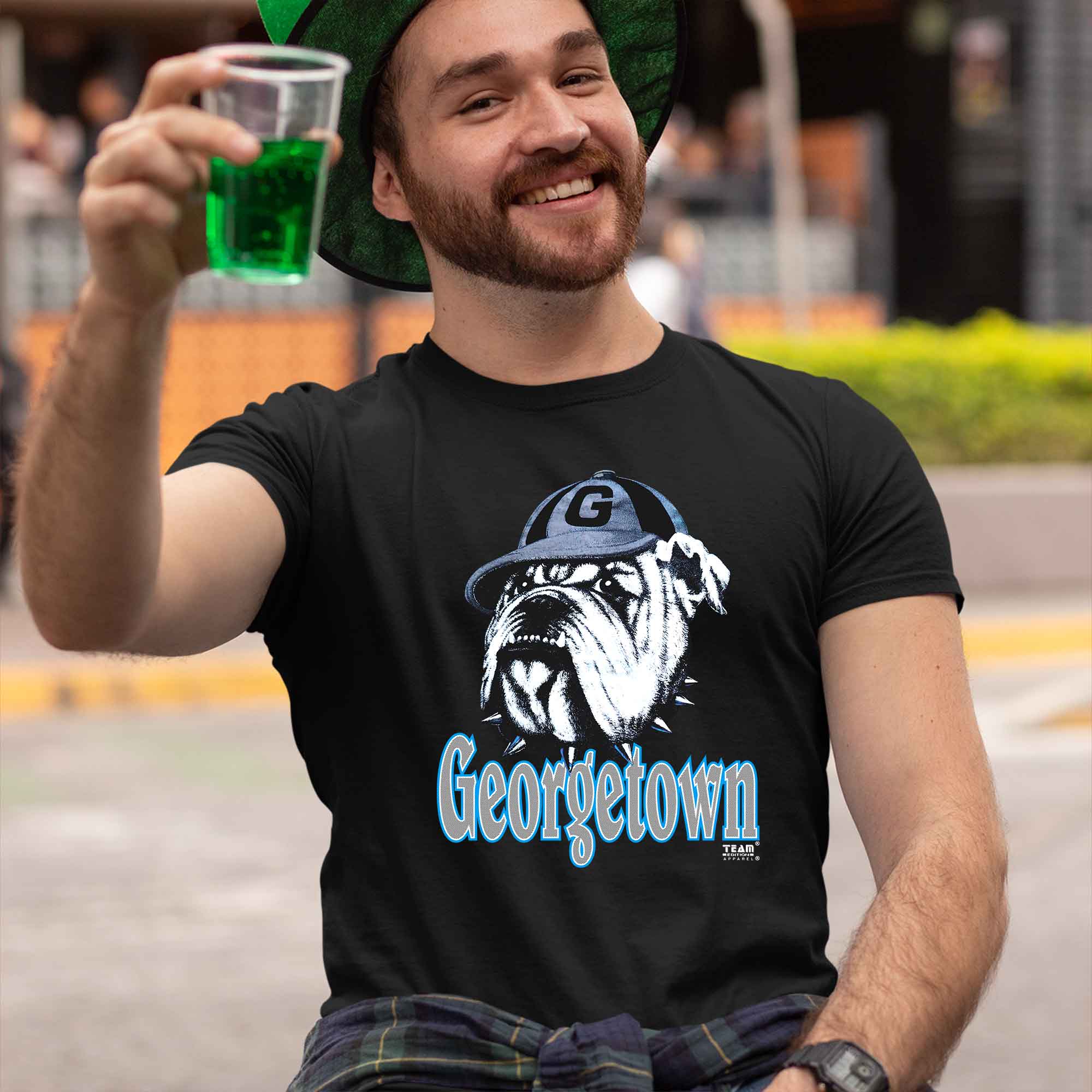Vintage 90s University Georgetown Hoyas Football Team Mens NCAA Division Georgetown Sweatshirt - Image 4