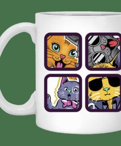 4 Cool Cats Mug Gifts for Friends, Gifts for Valentine Day, Coulpe Gifts