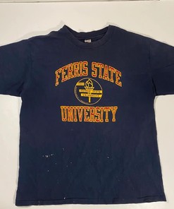 80’s Champion Ferris State University T-Shirt Sweatshirt Pullover Hoodie Reprinted Full Color Full Size Gift For NCAA Fans