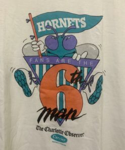 80s NBA Hornets Single Stitch Made In Usa Tshirt Pullover Hoodie Crewneck Sweatshirt Reprinted Full Color Full Size Gifts for NBA Fans