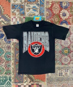 ‘80s Vintage Style NFL Los Angeles Raiders Football Logo Tshirt Pullover Hoodie Crewneck Sweatshirt Reprinted Full Color Full Size Gifts For NFL Fans