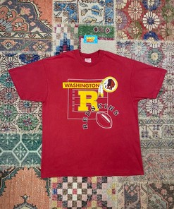 ‘80s Vintage Style NFL Washington Redskins Football Field Logo Tshirt Pullover Hoodie Crewneck Sweatshirt Reprinted Full Color Full Size Gifts For NFL Fans
