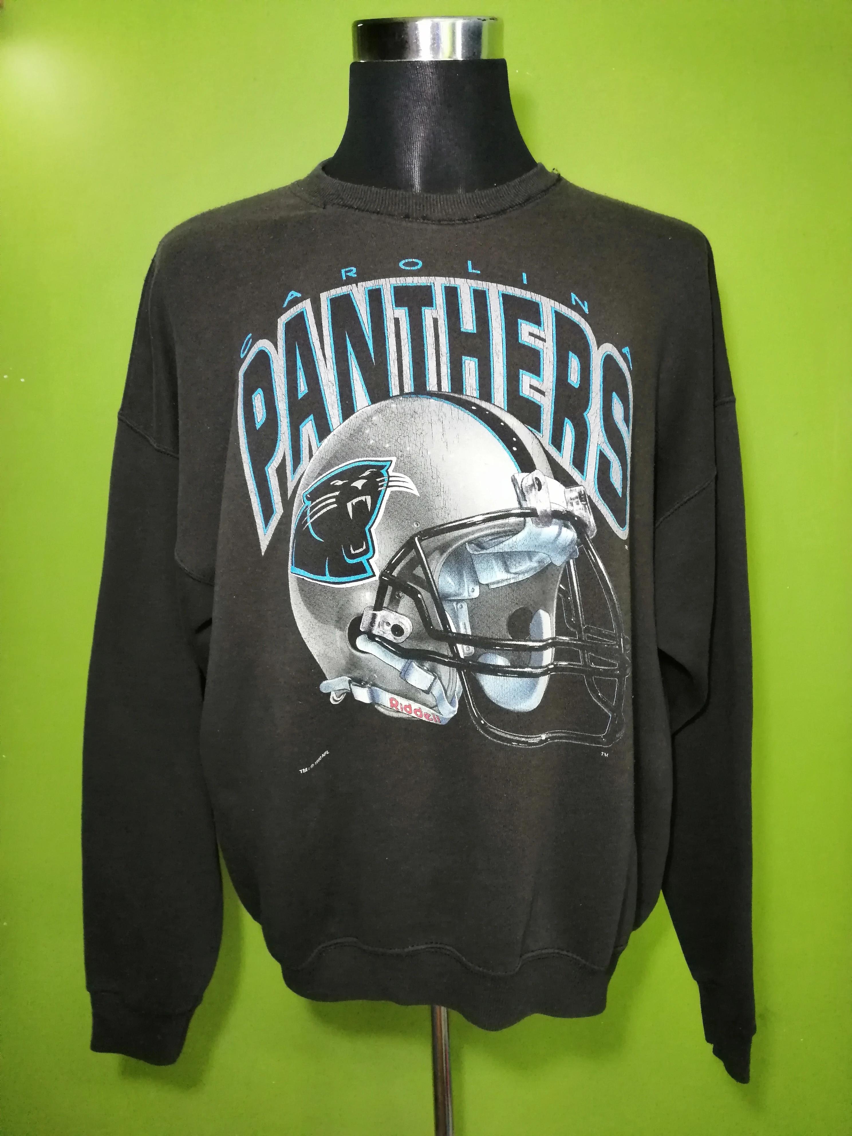 90s Carolina Panthers NFL Usa Tshirt Pullover Hoodie Crewneck Sweatshirt Reprinted Full Color Full Size Gifts For NFL Fans